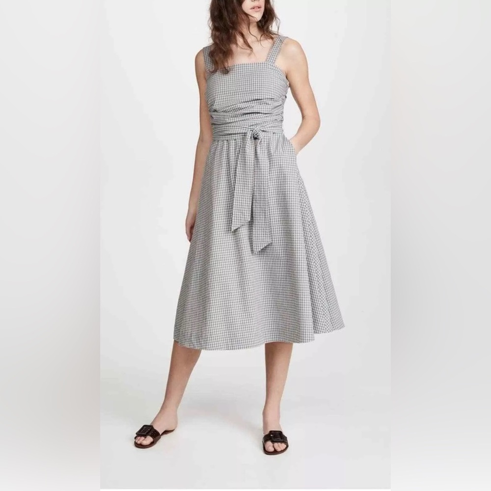 Veronica Beard Positano Check Square-Neck Dress
Size 4